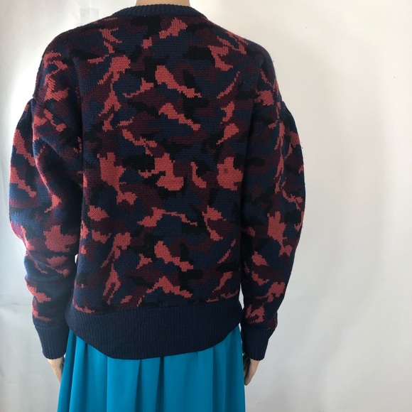 Joie Brycen Camo Wool Sweater Multicolored Medium - Picture 5 of 8